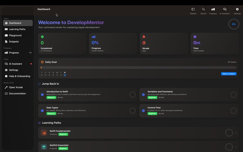DevelopMentor product screenshot.